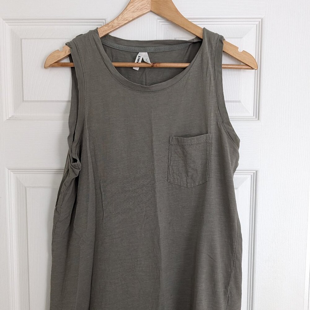Pact Organic Cotton Maternity Slub Pocket Tank in Mink Gray